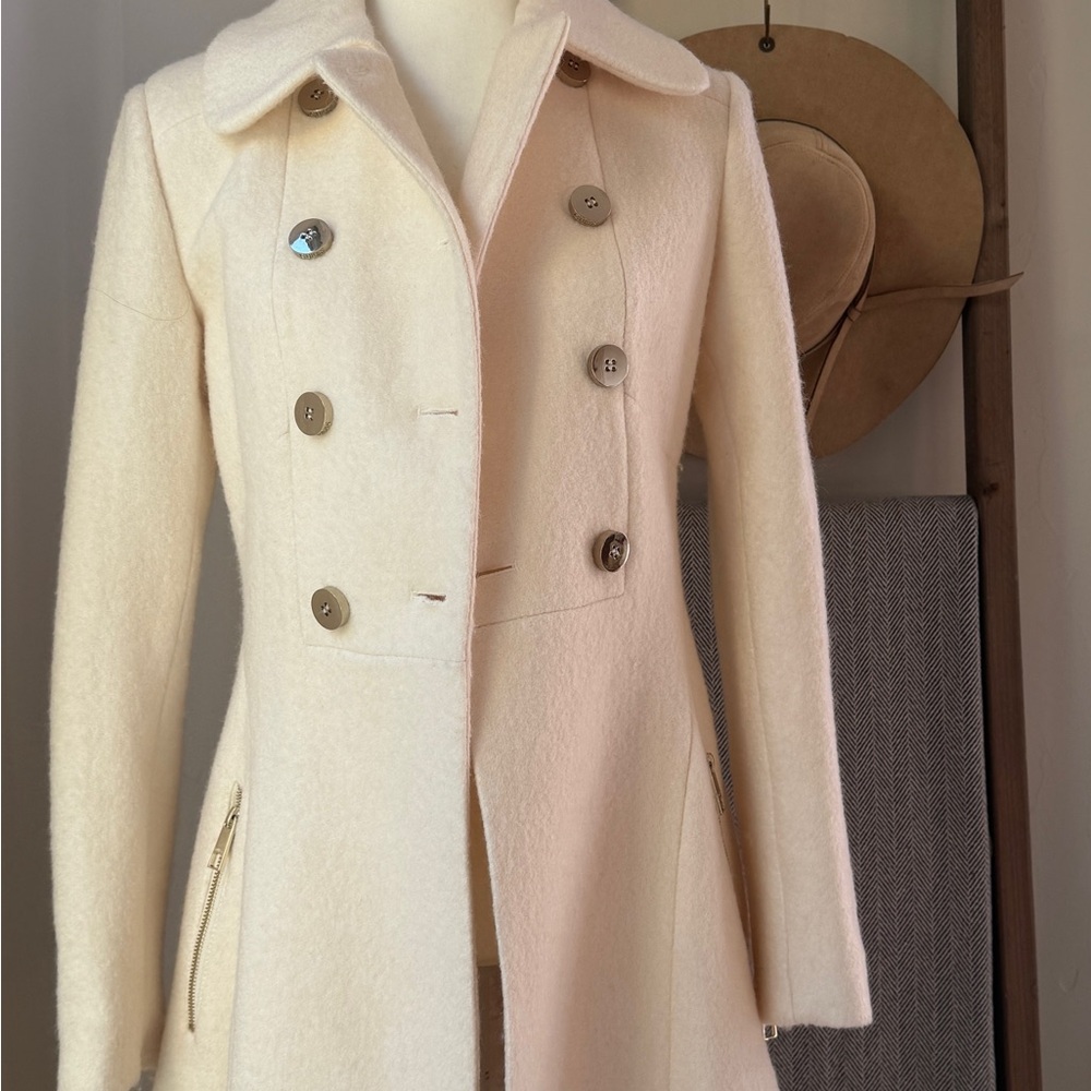 GUESS Vintage Cream Pea Coat XS